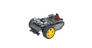 Imagen oficial del Yahboom MSPM0 Smart Car con sensor frontal y pantalla.