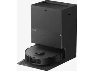 Render oficial del MOVA E50 Pro Ultra negro delante de su estación.