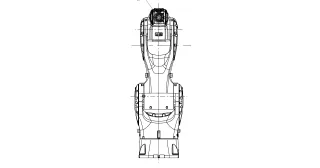Vista frontal completa del DENSO VMB-2515 extraída de su plano oficial, con la base y la brida intactas.