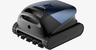 Render oficial del Beatbot Sora 10 azul, con orugas y cepillos delanteros.