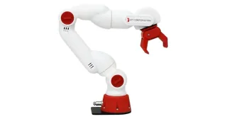Fotografía oficial del robot CRANE-X7 de RT Corporation.