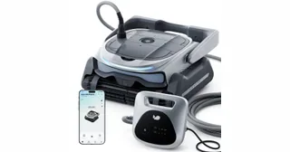 Render oficial de BUBLUE Bubot 800P Gen2 completo con cable y pantalla de aplicación.