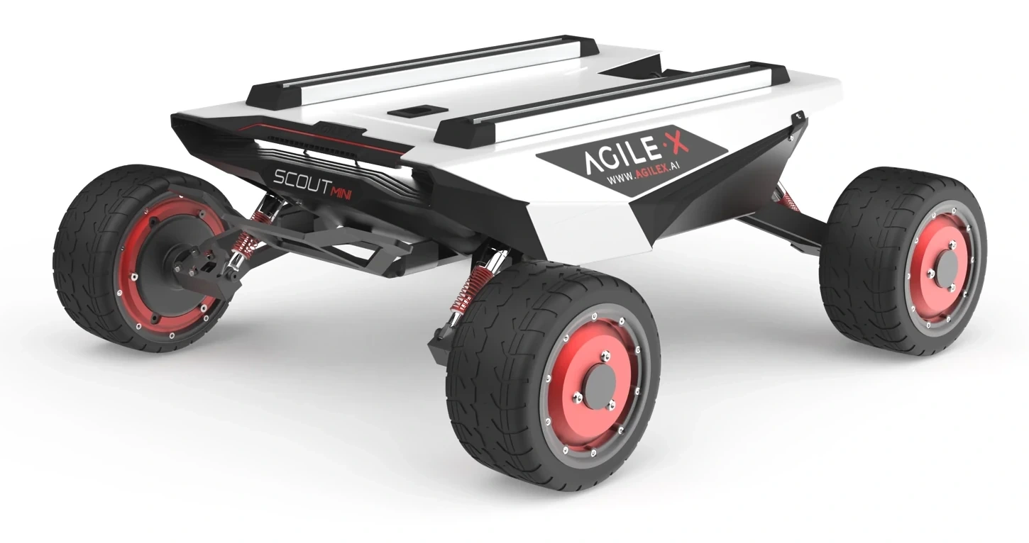 Render oficial de SCOUT MINI publicado por AgileX Robotics.