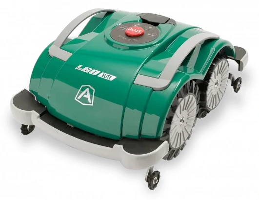 Ambrogio L60 Elite verde con cuatro ruedas motrices.