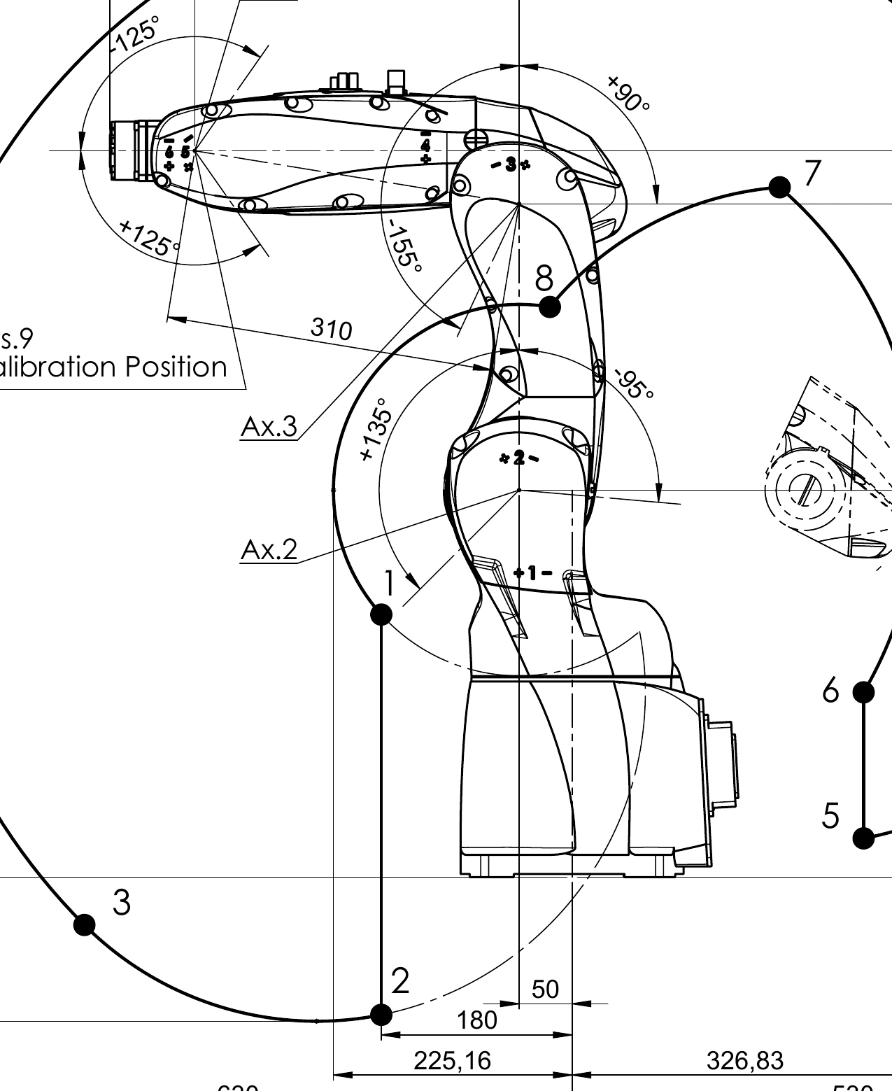 Vista completa del Racer-5-0.63 extraída del plano técnico oficial de Comau.