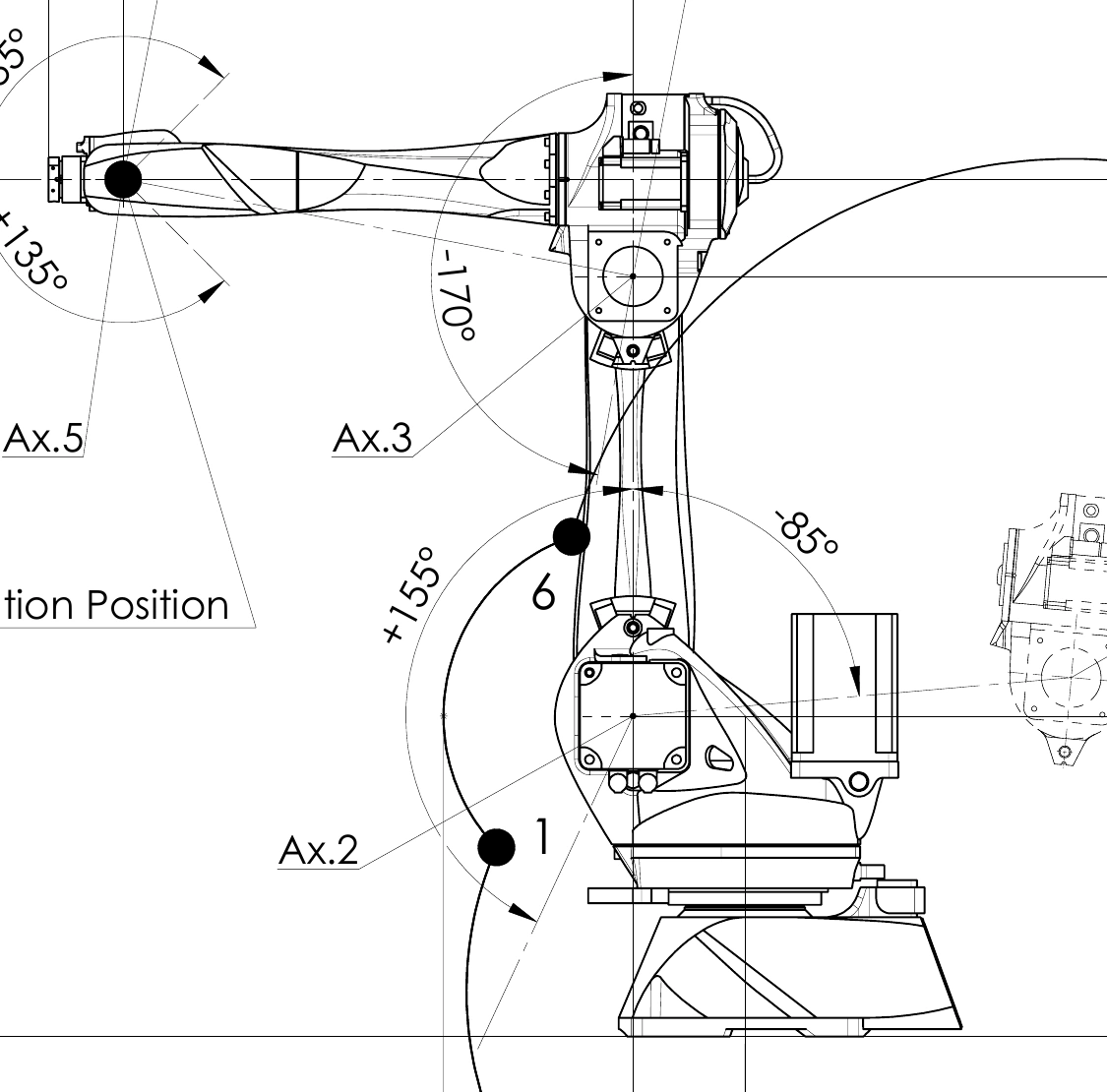 Vista completa del Racer-7-1.4 extraída del plano técnico oficial de Comau.