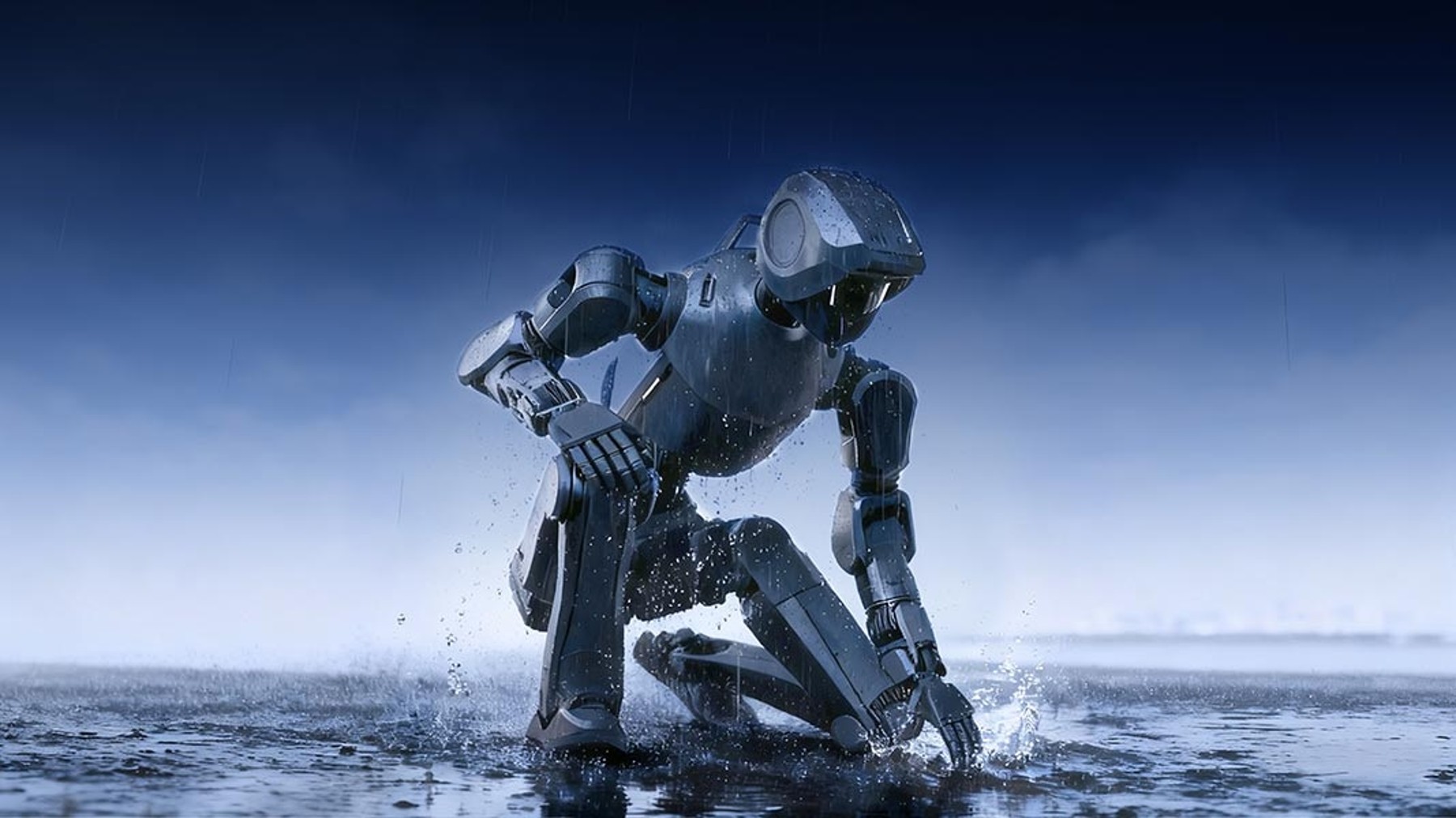 Imagen oficial de DR02 completo con salpicaduras alrededor del cuerpo humanoide.