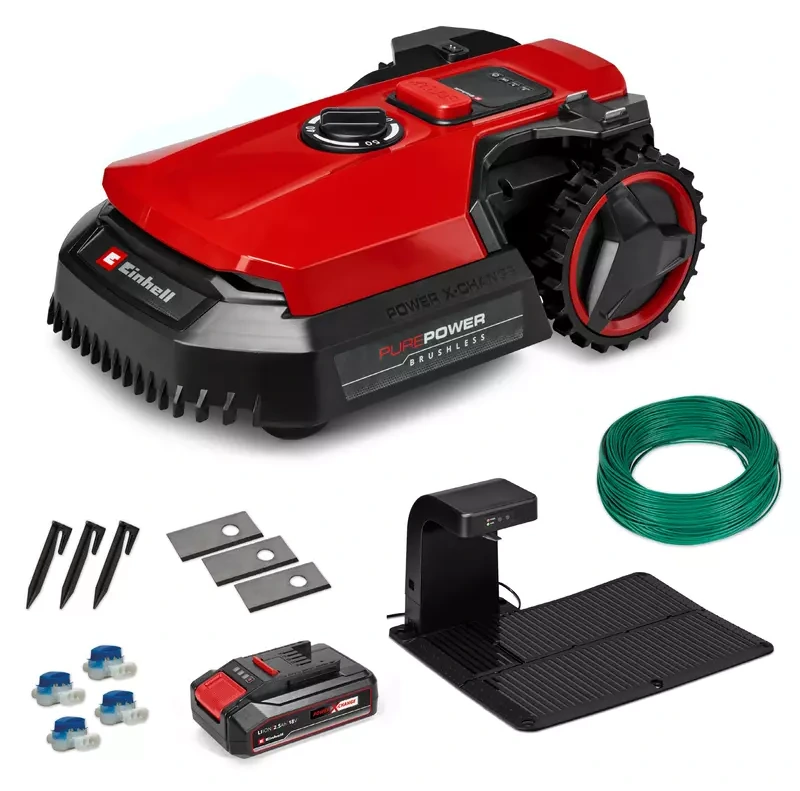 Einhell FREELEXO 500 con estación, cable, piquetas y batería.