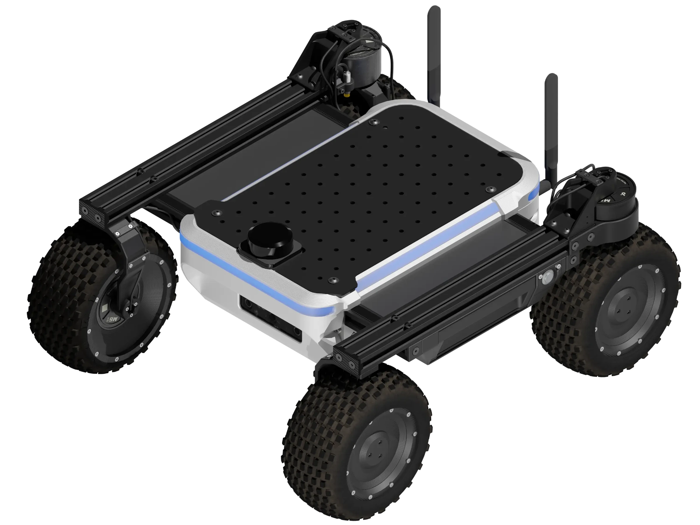 Render oficial de Raph Rover con cuatro ruedas, placa superior negra y dos antenas.