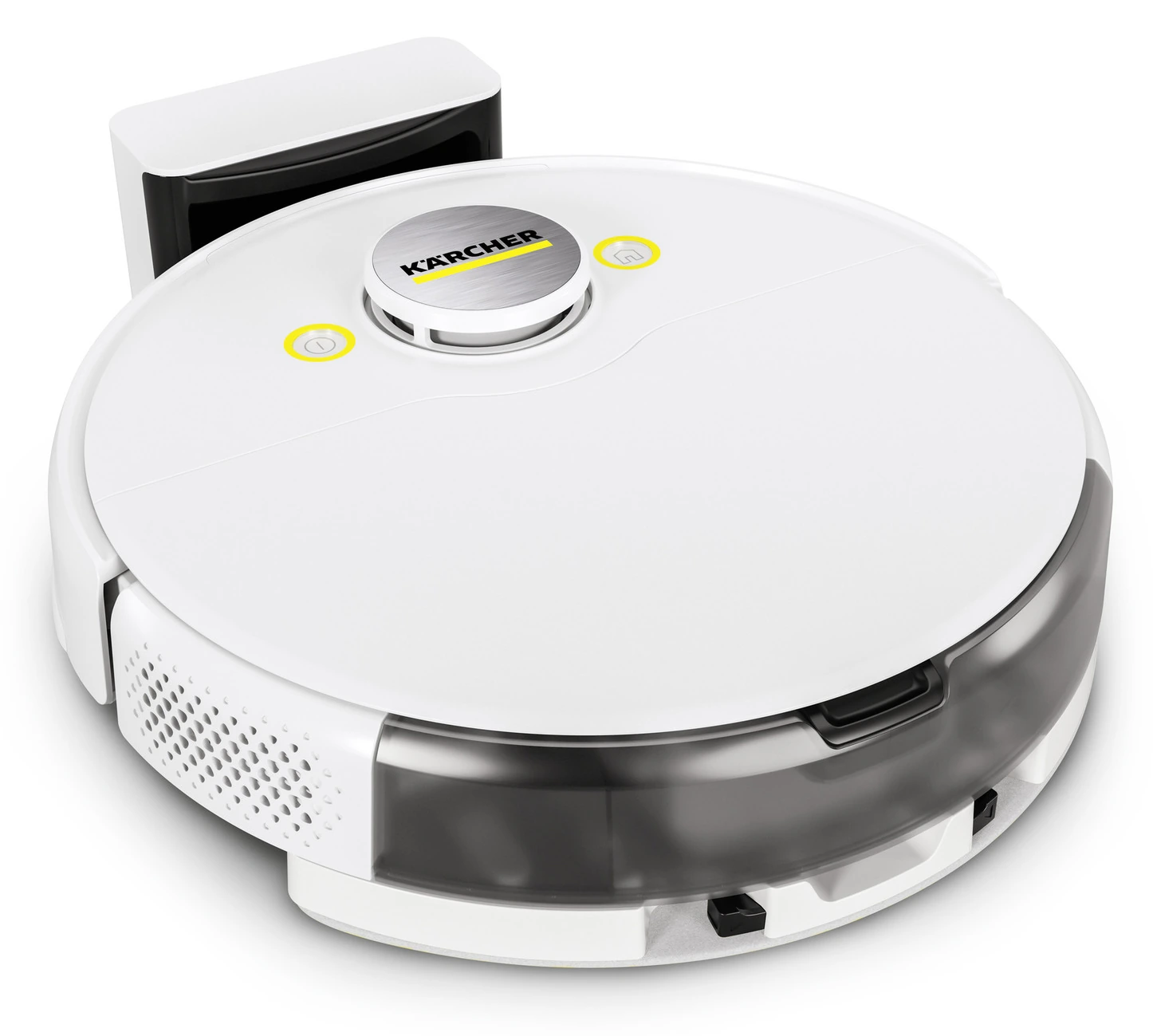 Kärcher RCV 5 blanco con torreta láser y base de carga.