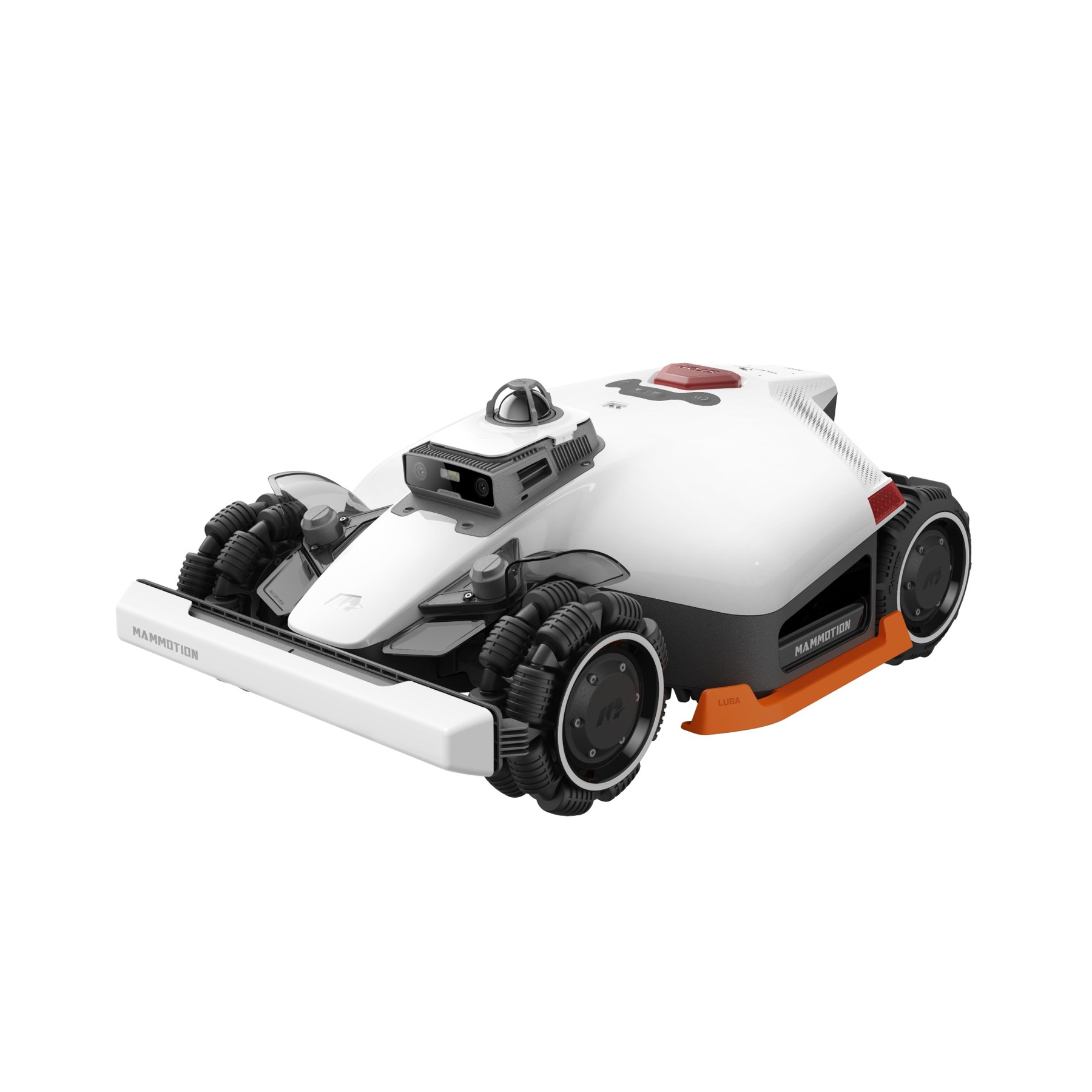 Render oficial del cortacésped MAMMOTION LUBA 3 AWD completo.