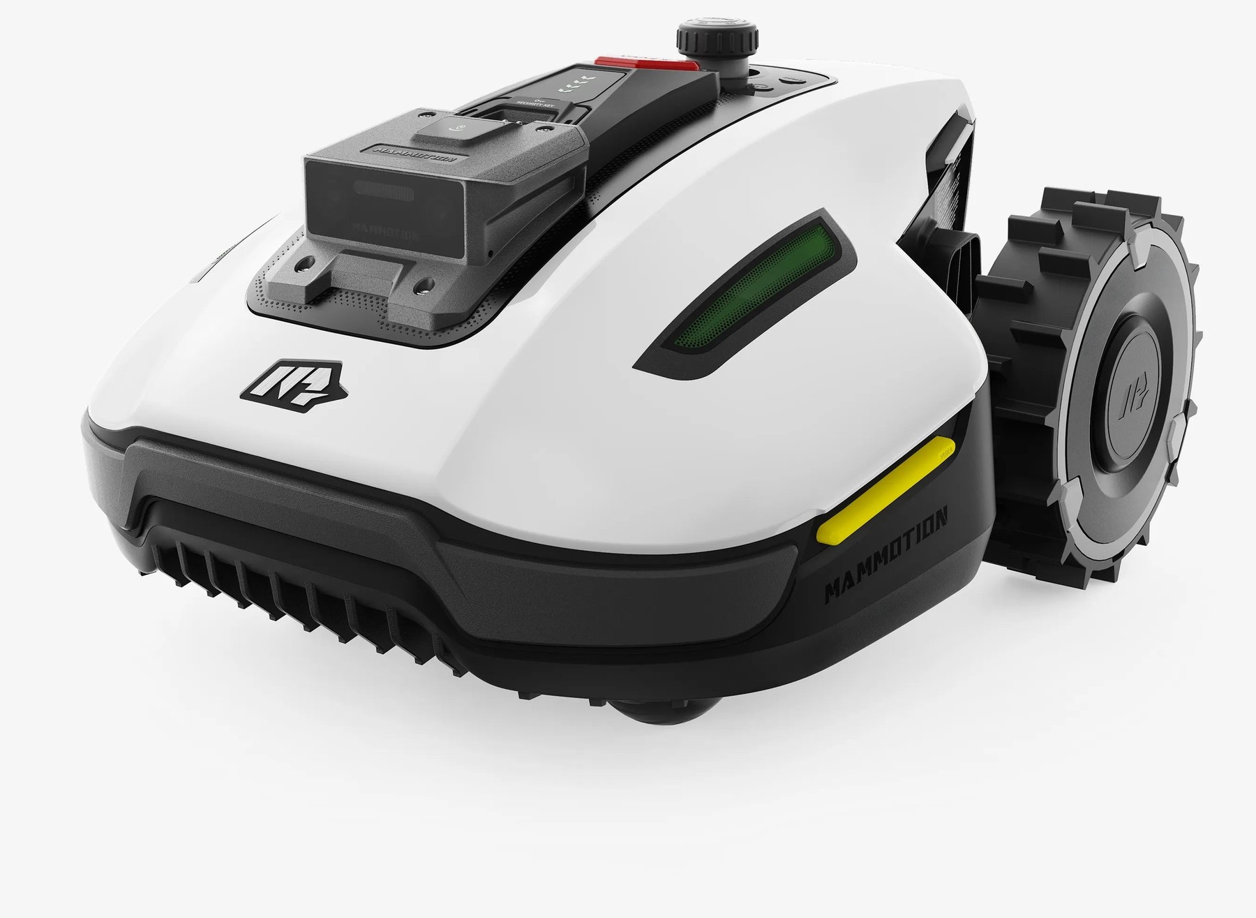 Render oficial del cortacésped MAMMOTION YUKA mini de primera generación completo.