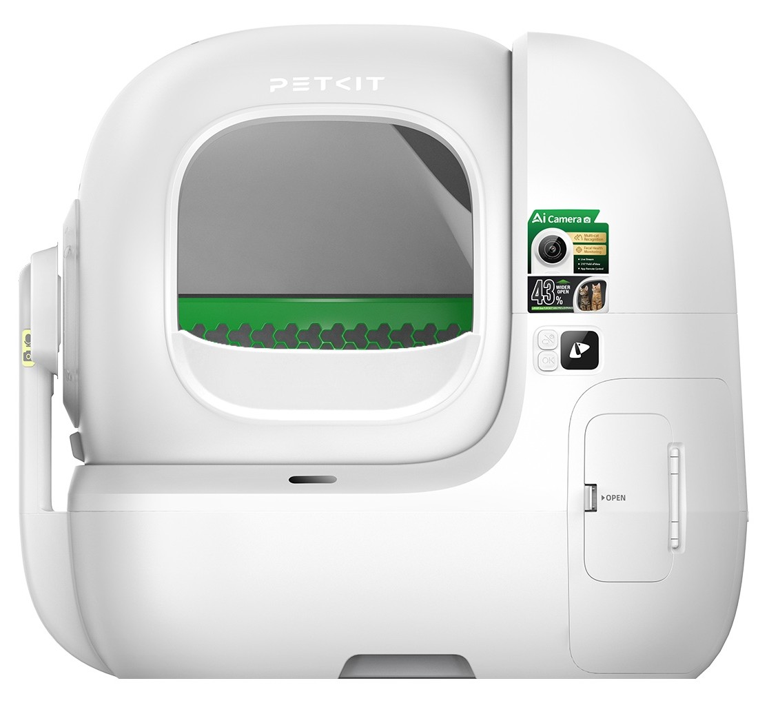 Imagen oficial de PETKIT Purobot Max Pro 2 completo, con entrada frontal y panel de control.