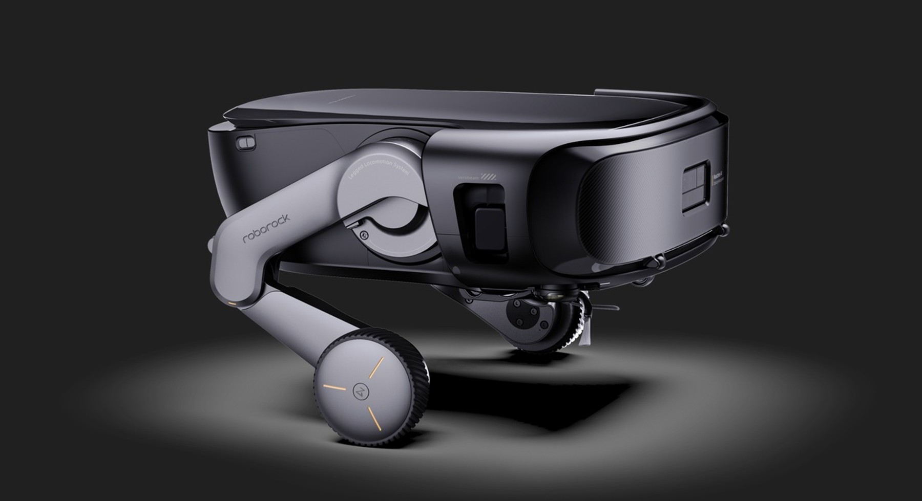 Render oficial del Saros Rover completo, con dos ruedas sobre patas articuladas.