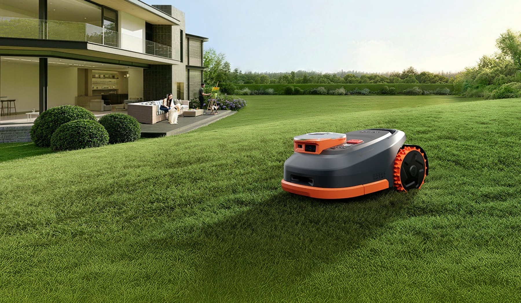 Navimow H2 completo sobre césped, en una imagen oficial.
