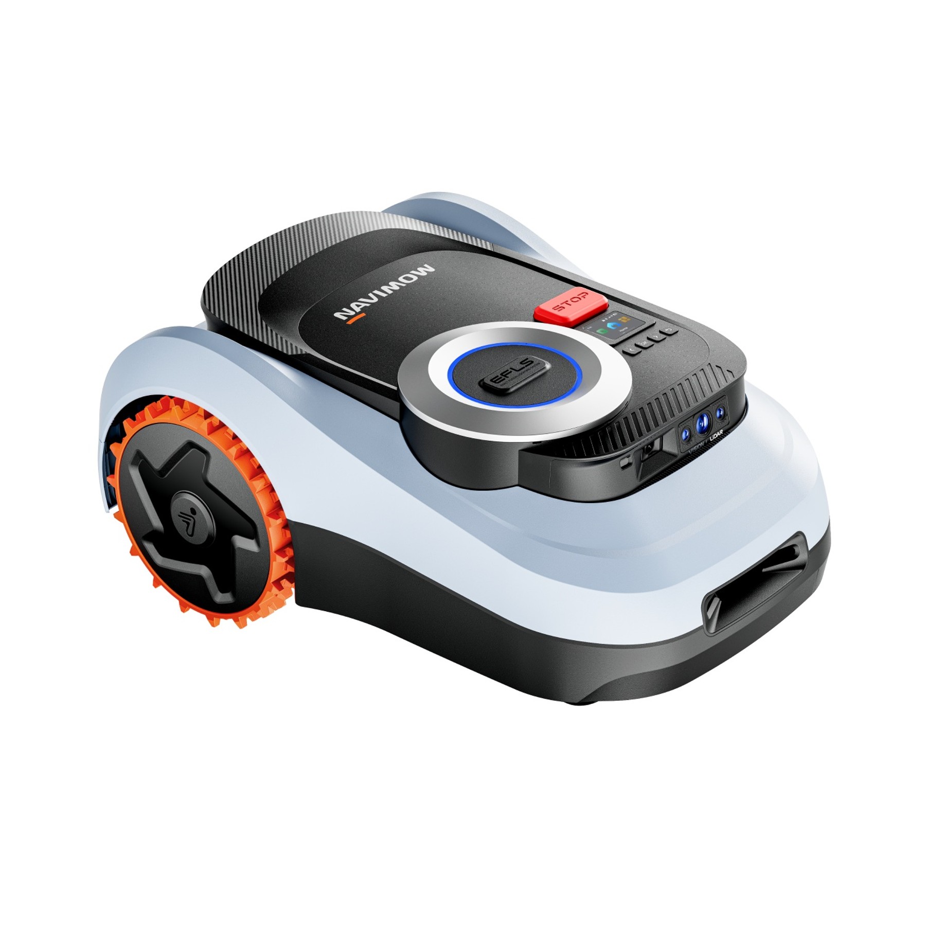 Render oficial del cortacésped Navimow i2 LiDAR con carcasa gris.