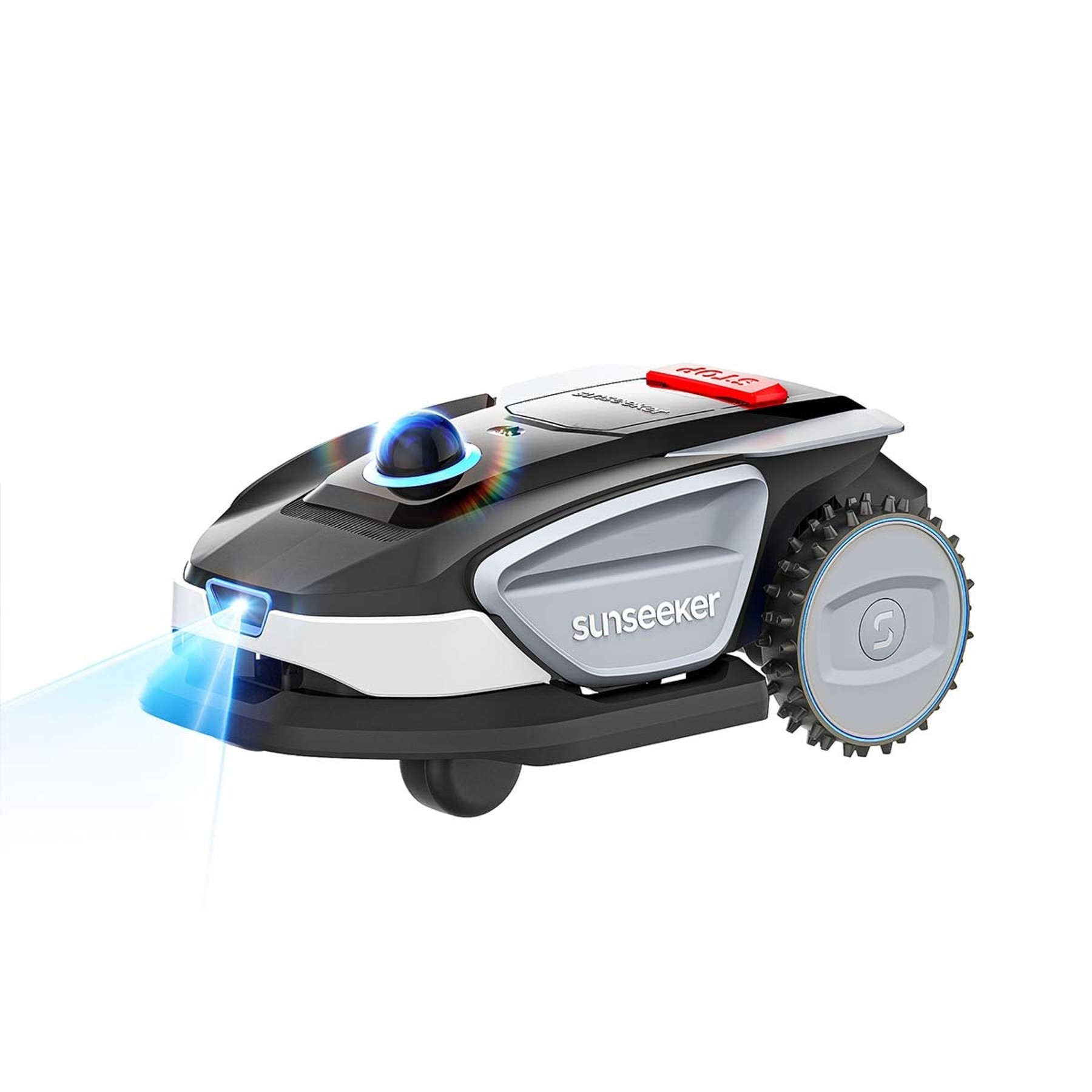 Render oficial del cortacésped Sunseeker S4 completo.