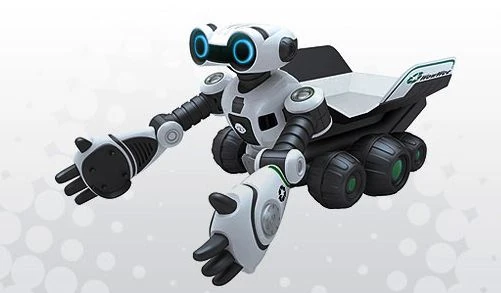 Roboscooper de WowWee con brazos de recogida y plataforma de carga.