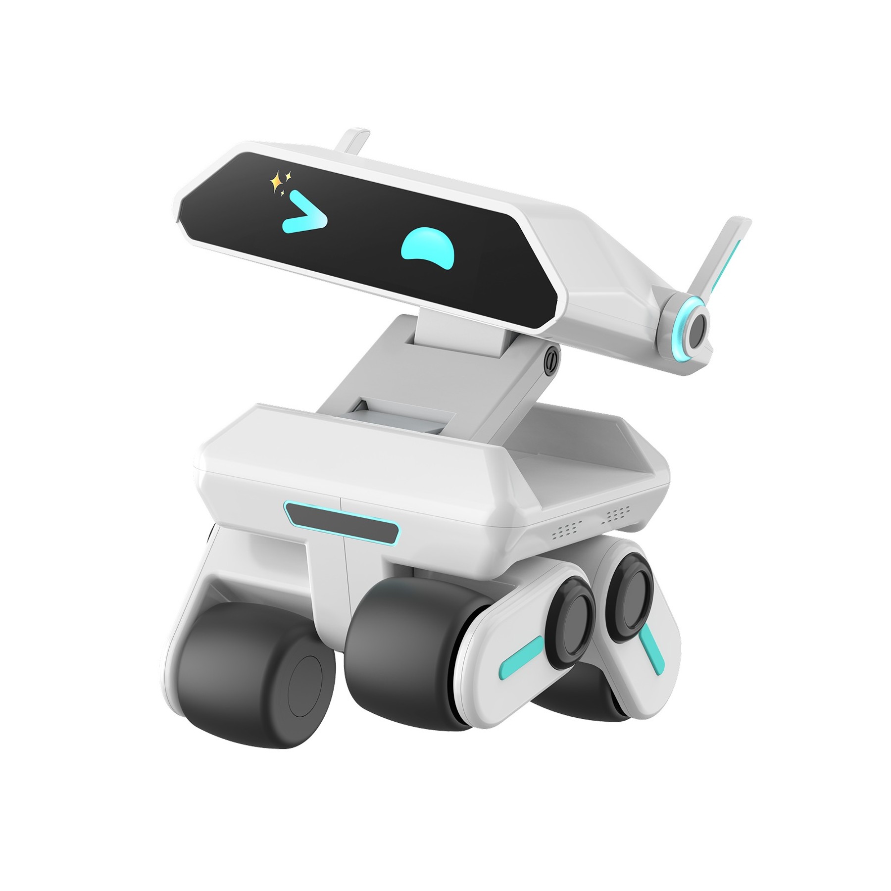 Render oficial del robot de compañía Yonbo X1 completo, con rostro de pantalla y base móvil.